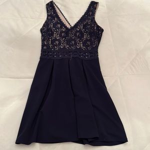 Navy blue homecoming dress, size extra small.